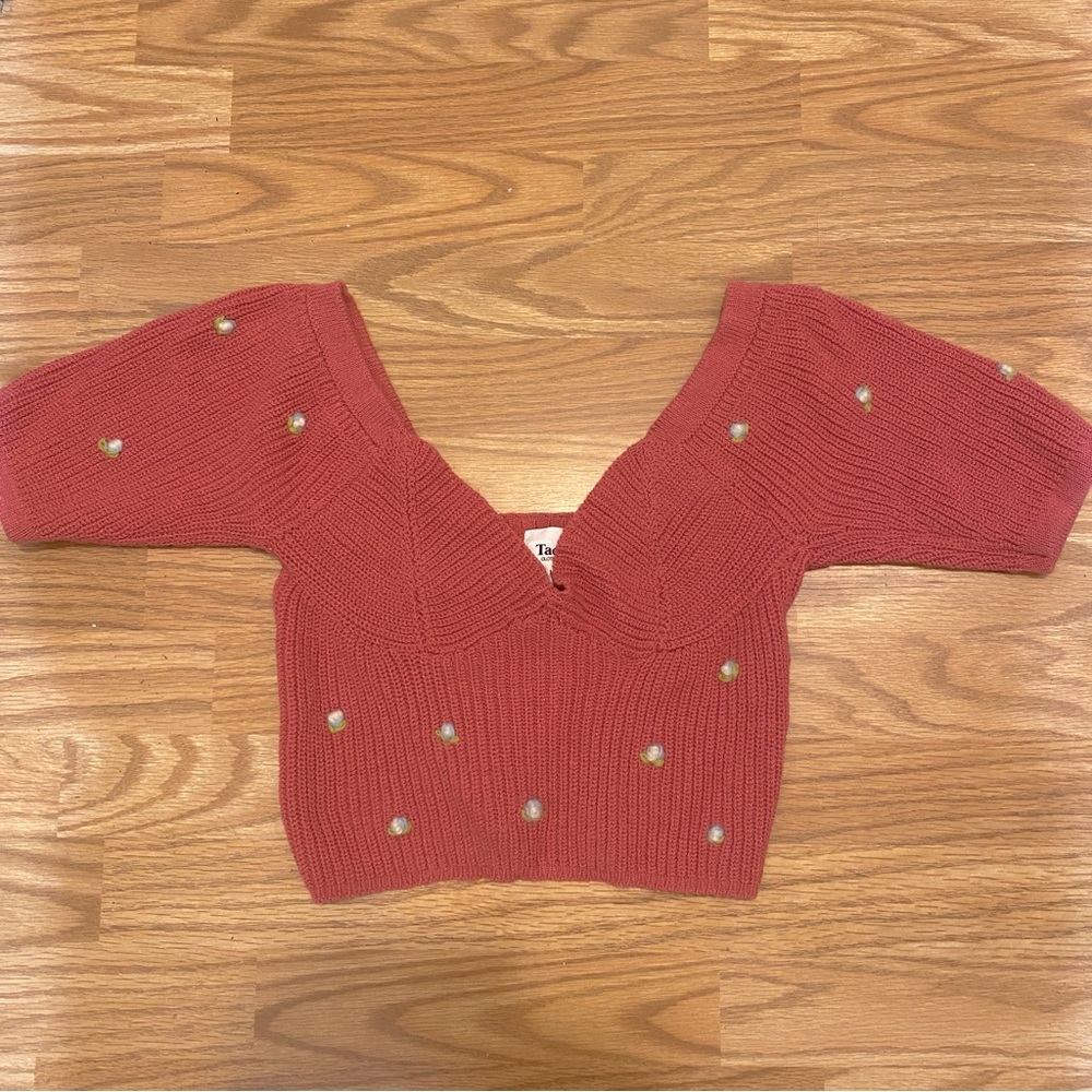 TACH pink cropped knit top